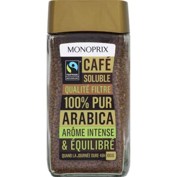 Monoprix Café Soluble 100% Pur Arabica Le Bocal De 100 G