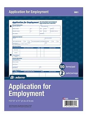 Adams Application For Employment (2 ct)