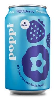 poppi Prebiotic Soda, Wild Berry (12 fl oz)