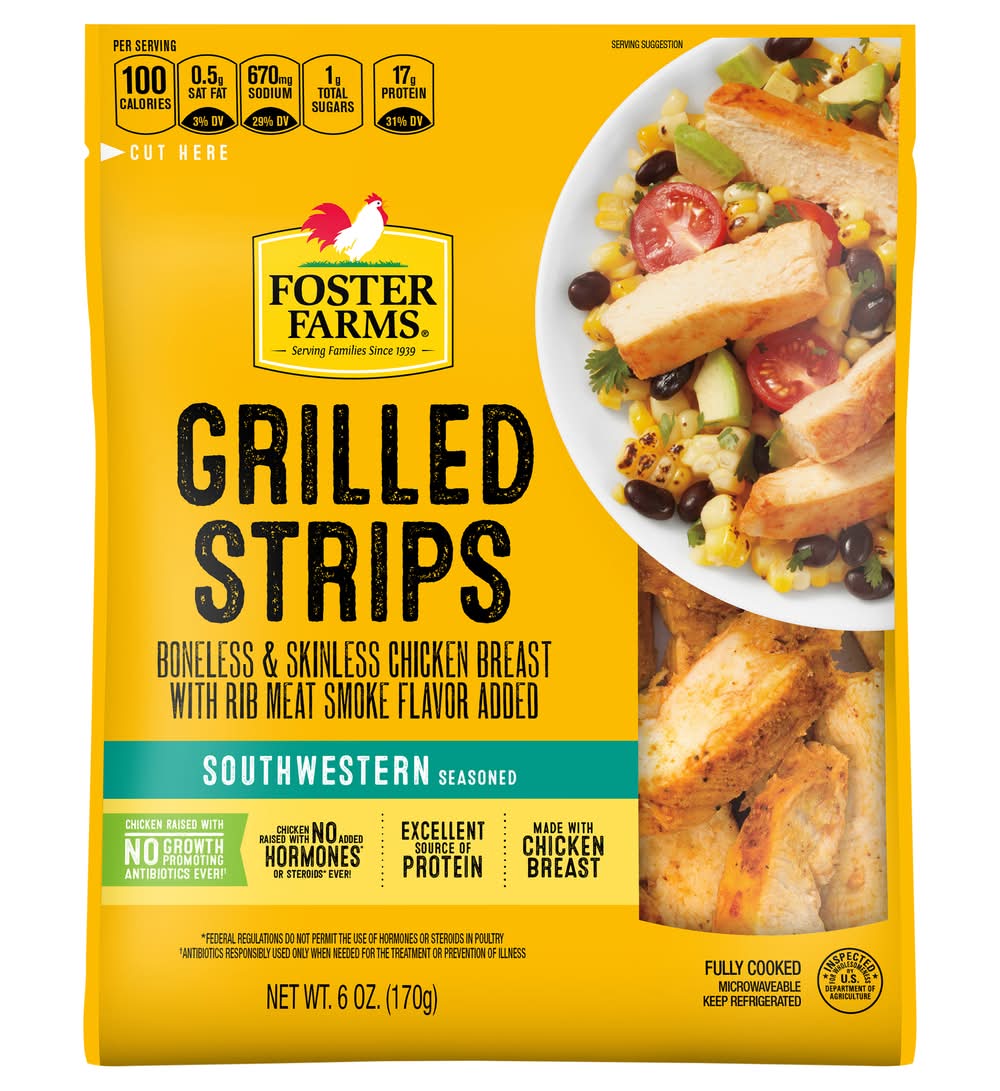 Foster Farms Southwestern Seasoned Chicken Breast Strips (6 oz)