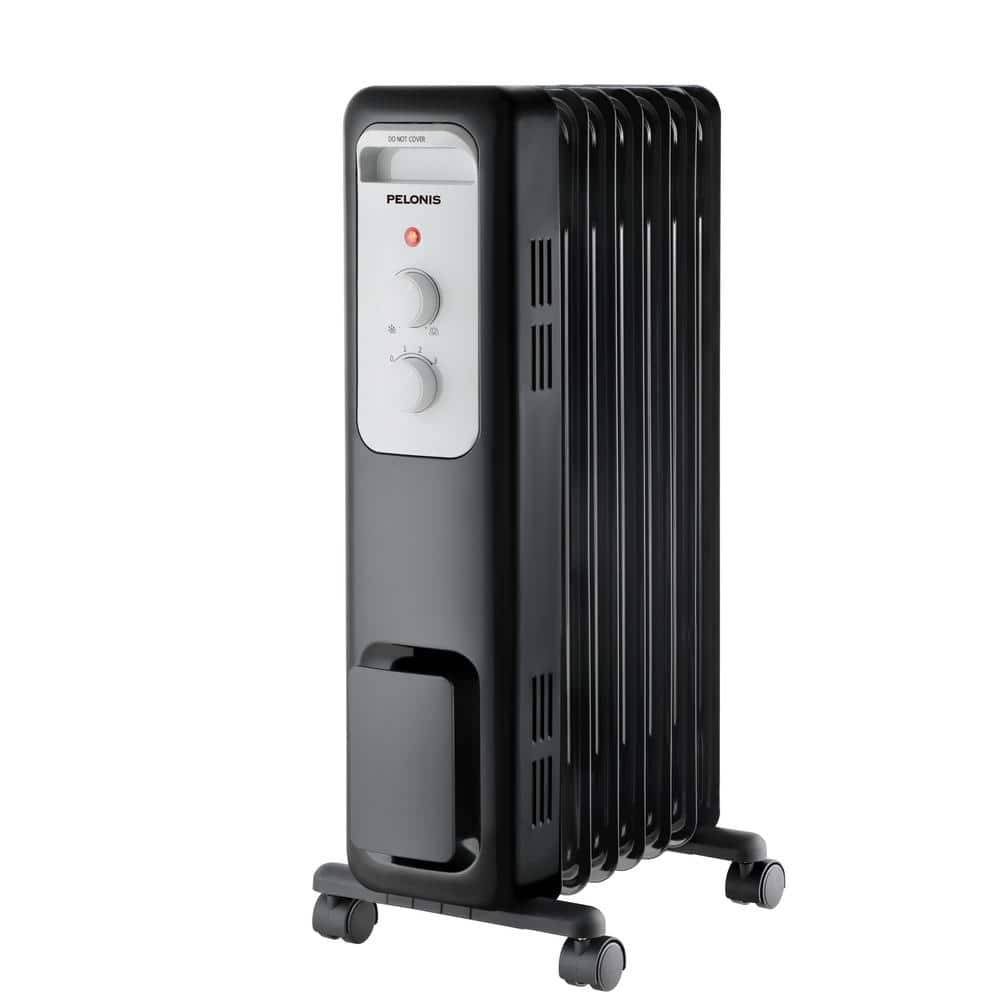 Pelonis 1,500-Watt Oil-Filled Radiant Electric Space Heater With Thermostat