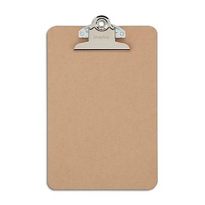 Staples Hardboard Clipboard, 6 X 9 in, Brown