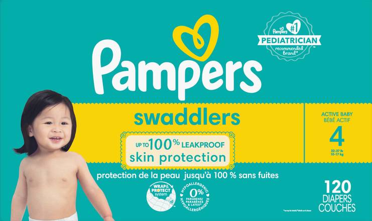 Pampers Swaddlers Diapers Size 4 (120 ct)