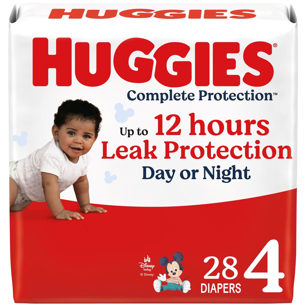 Huggies Complete Protection Baby Diapers, 4 (28 ct)
