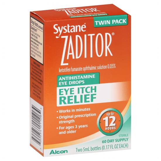 Zaditor Antihistamine Eye Itch Relief Drops Twin pack (2 ct, 0.2 fl oz)