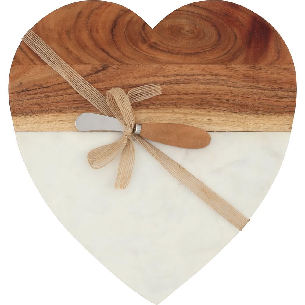 Joyward Marble & Wood Cheese Board & Spreader, 12.5 In