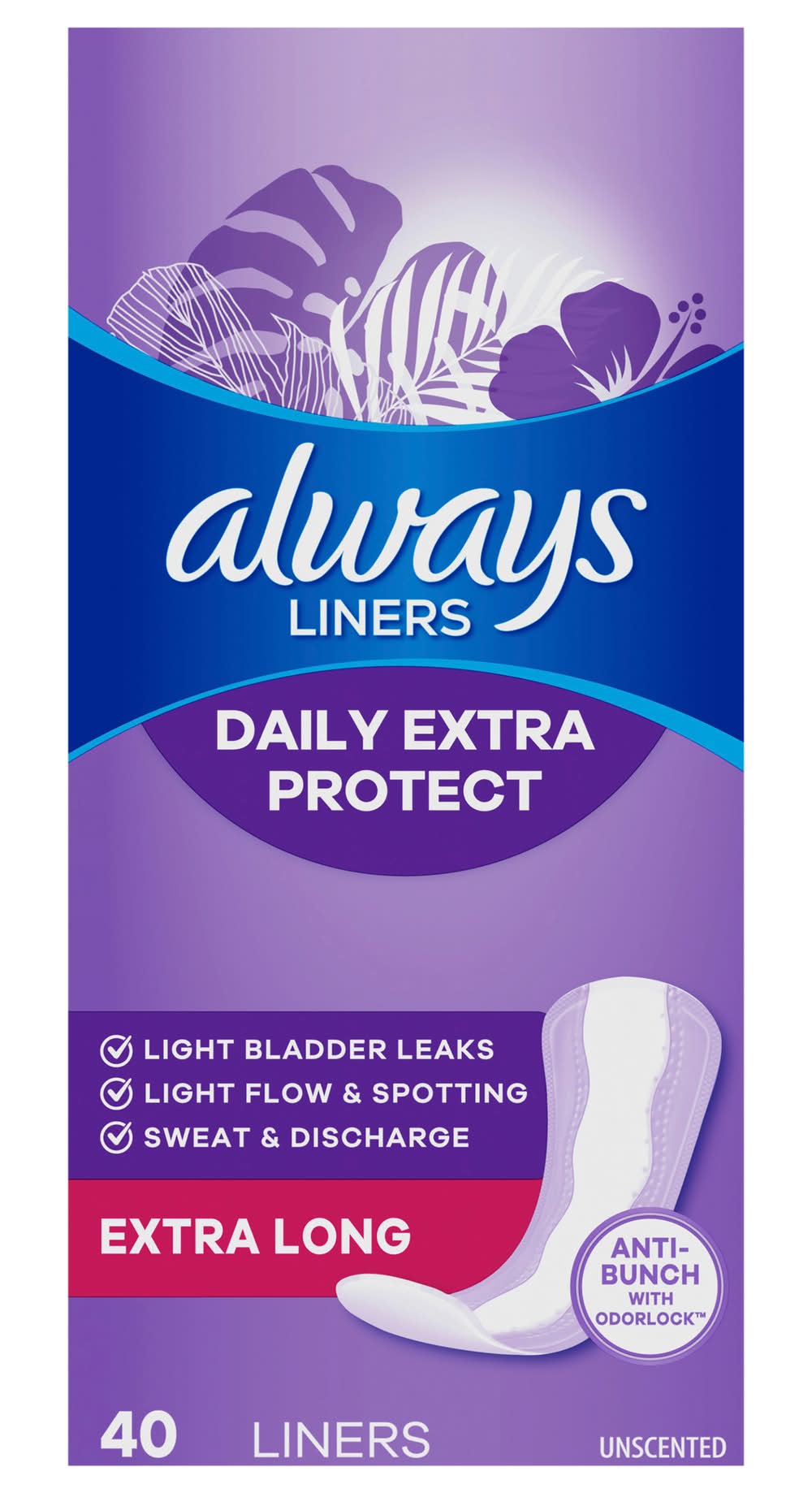 Always Xtra Protection Anti-Bunch Extra Long Liners