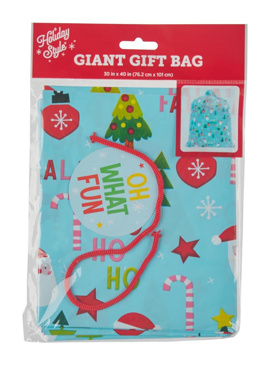 Holiday Style Christmas Giant Gift Bag, 30x40 in
