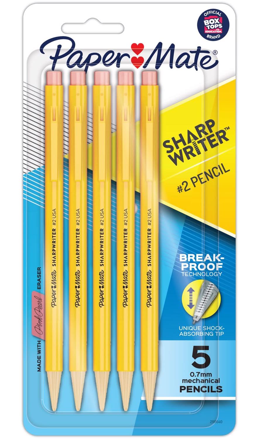 Paper Mate Sharpwriter #2 0.7 Mm Mechanical Pencil 5 Pk
