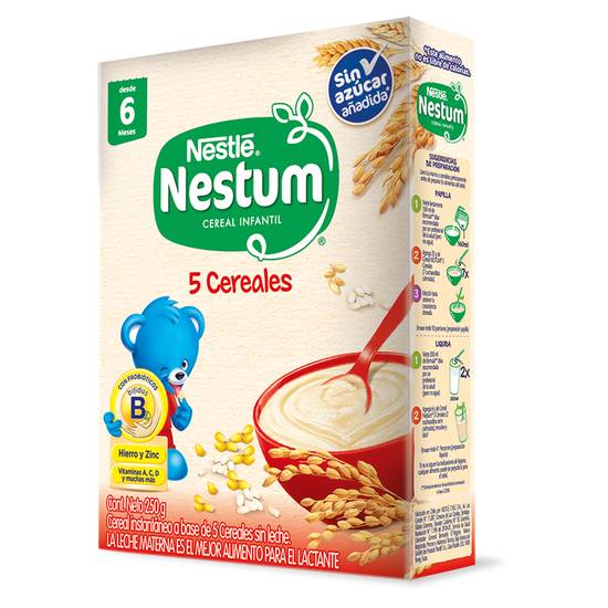 Nestum cereal infantil sabor 5 cereales (caja 250 g)