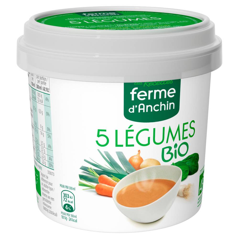 Les Recettes Ferme d'Anchin - Soupe de 5 légumes bio (300ml)