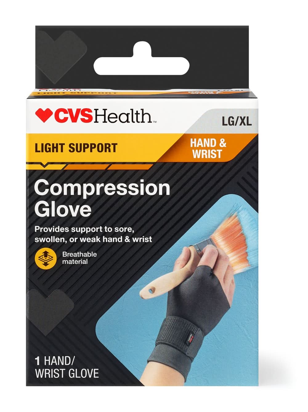 Cvs Light Support Compression Glove, L/Xl