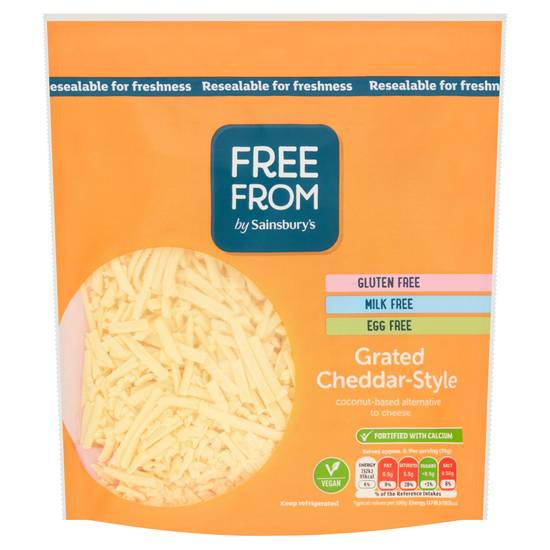 Sainsbury's Deliciously Free From Grated Cheddar-Style Coconut Based Alternative To Cheese 200g