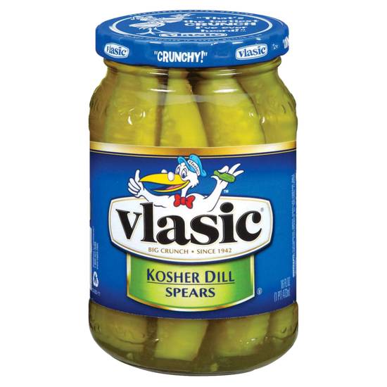 Order Vlasic Kosher Dill Pickle Spears 16oz food online from Everyday Needs by Gopuff store, Norfolk on bringmethat.com
