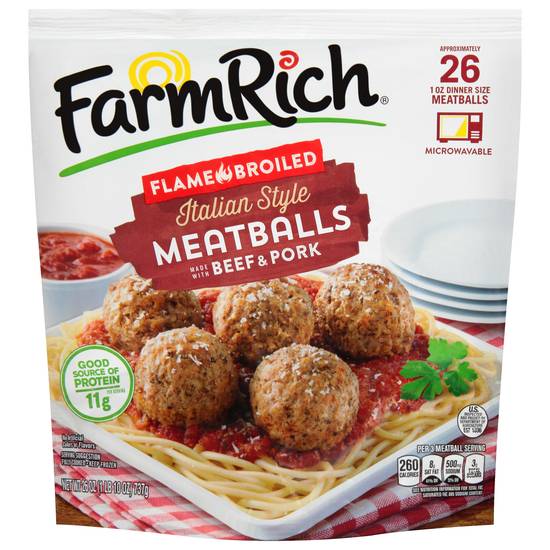 Farm Rich Italian Style Meatballs Beef & Pork