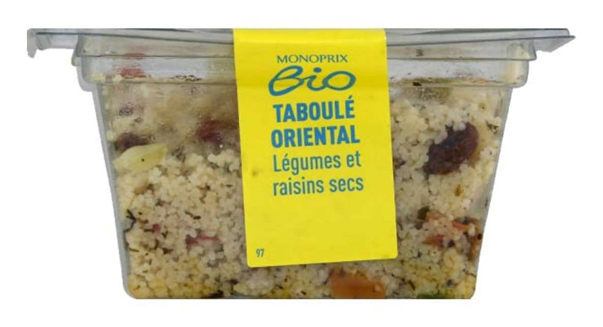 Monoprix - Taboulé oriental légumes et raisins sec bio (200g)