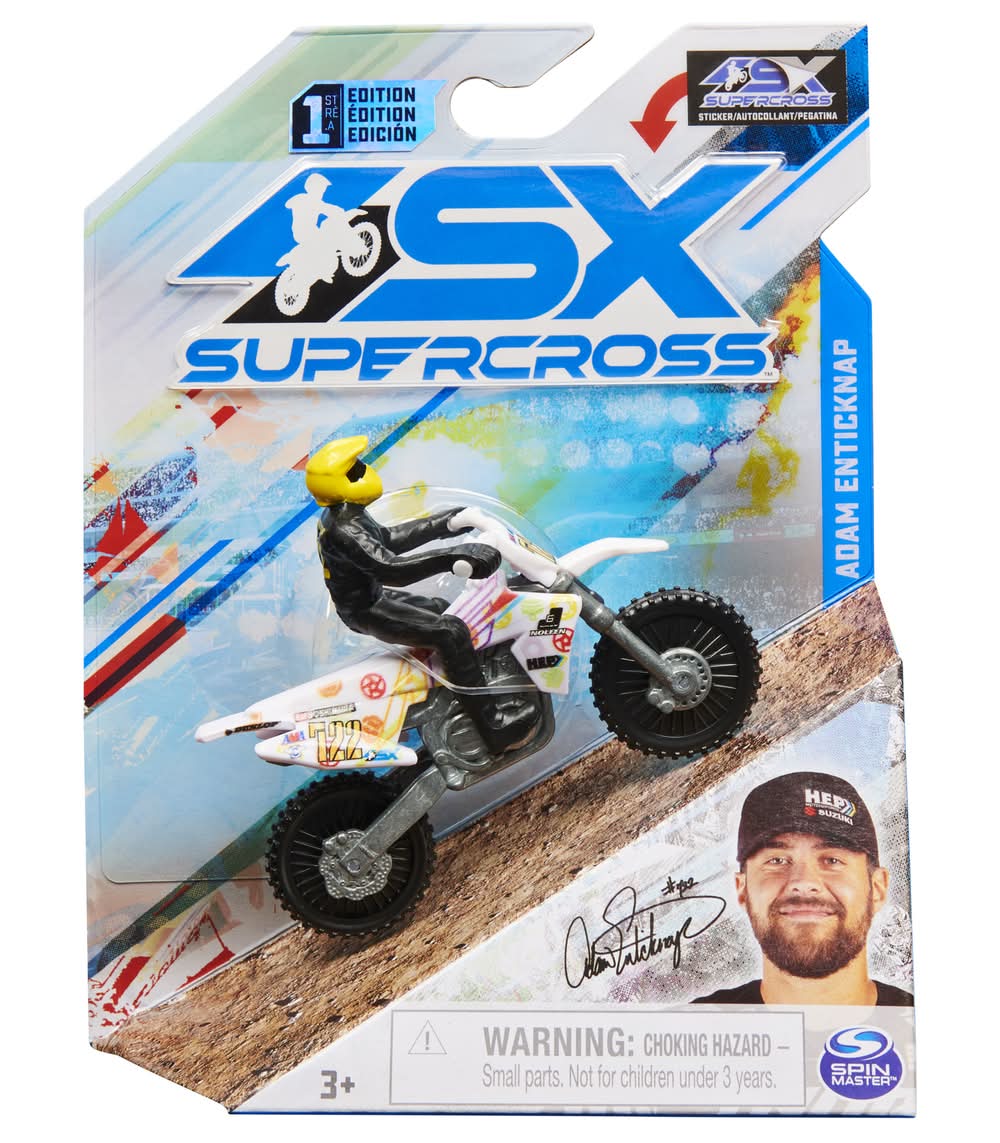Supercross Authentic Adam Enticknap Die-Cast Motorcycle With Rider