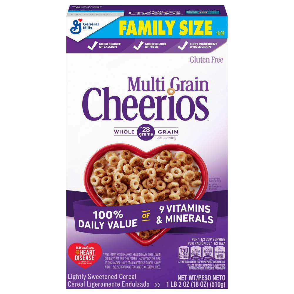 Cheerios Family Size Multi Grain Lightly Sweetened Cereal (18 oz)