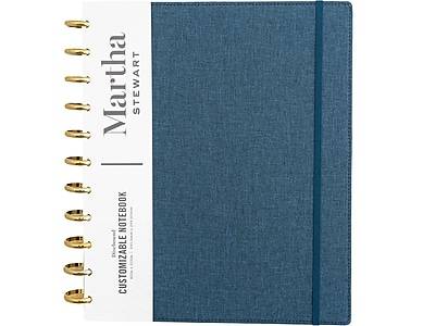 Martha Stewart Customizable Notebook, 9.5 x 11.38, Ruled, 60 Sheets, Navy (MS110N)