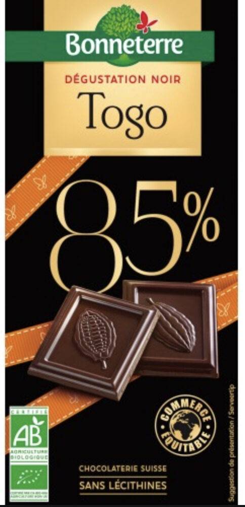 Bonneterre - Tablette chocolat noir dégustation togo 85% (80g)