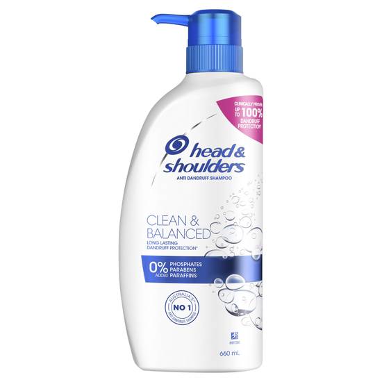 Head & Shoulders Clean & Balanced Anti Dandruff Shampoo For Clean Scalp 660mL