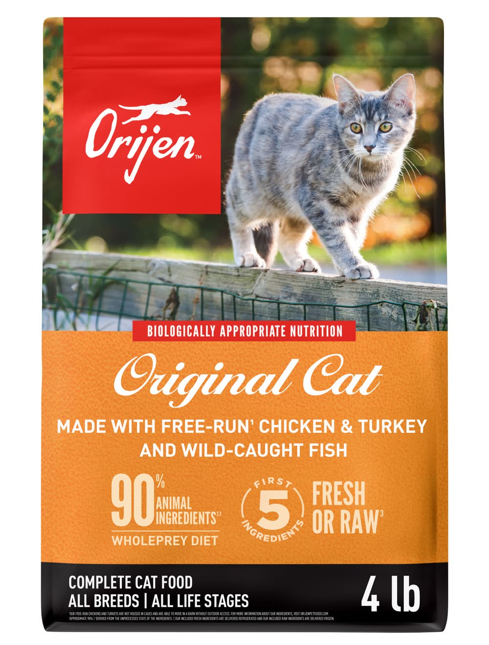 Orijen Original Dry Cat & Kitten Food, Chicken Turkey-Wild Fish (4 lbs)
