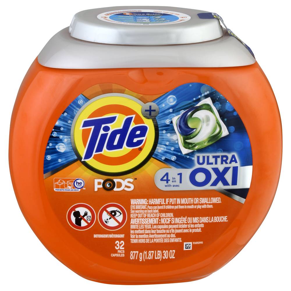 Tide 4-In-1 Ultra Oxi Detergent Pods (2.06 lbs, 32 ct)