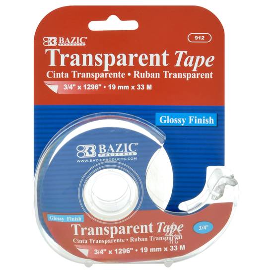 Bazic Transparent Glossy Finish Tape (1 tape)