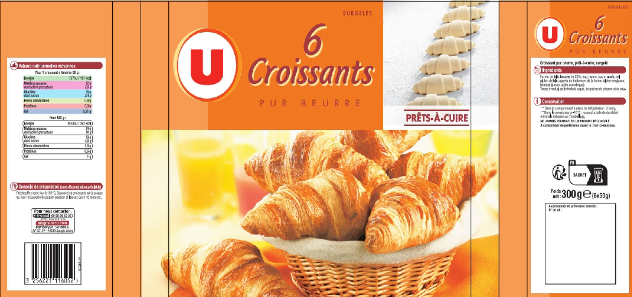 Les Produits U - Croissants pur beurre (6)