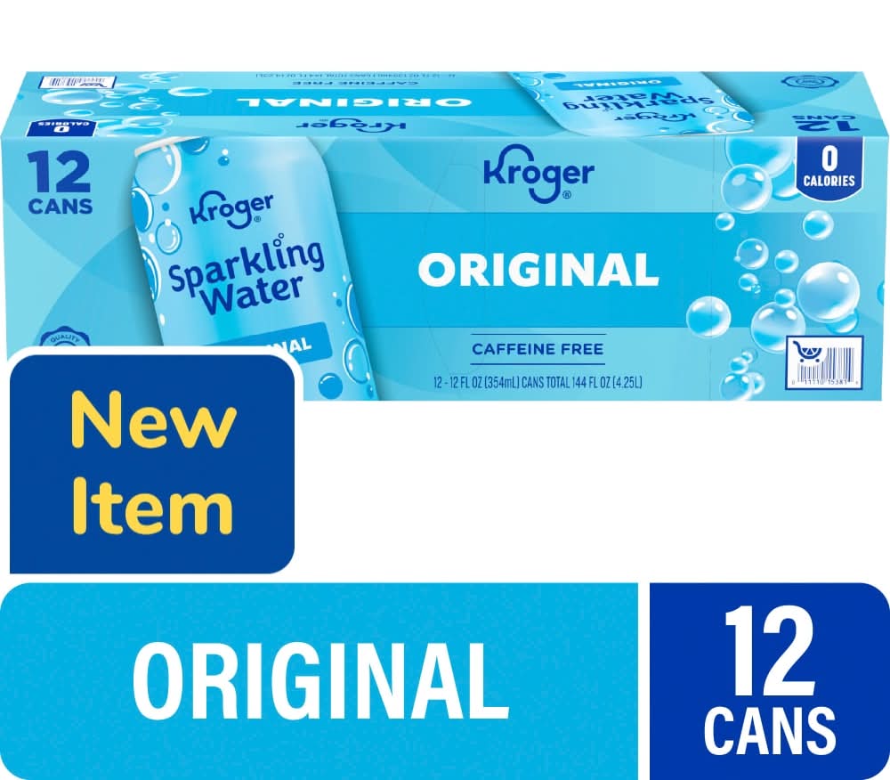 Kroger Caffeine Free Sparkling Water, Original (12 x 12 fl oz)