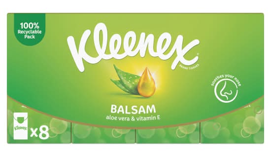 Kleenex Aloe Vera, Balsam & Vitamin E Pocket Tissues (8 pack)