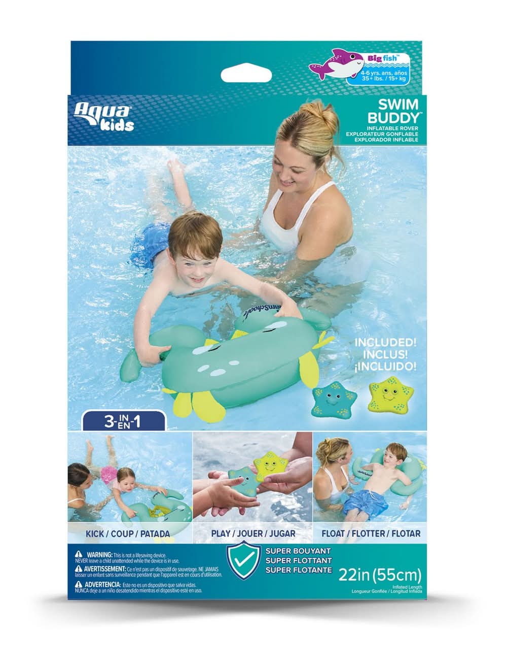 Aqua Kids Swimbuddy Inflatable Rover, 22 In
