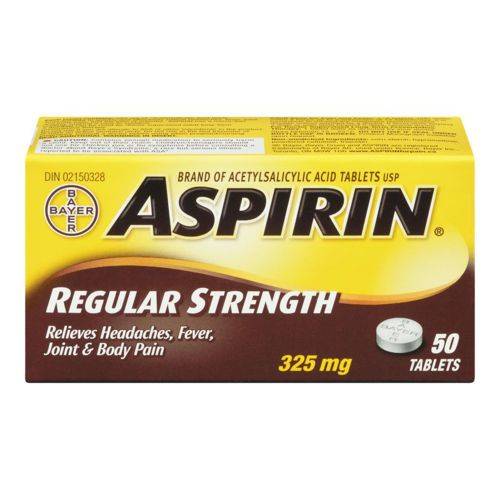 Aspirin comprimés de 325 mg (50 chacun) - acetylsalicylic acid tablets 325 mg (50 units)