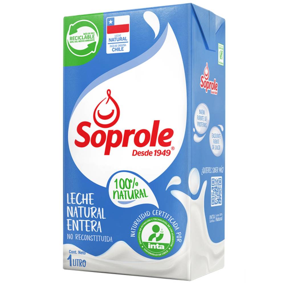 Soprole · Leche natural entera (1 L)