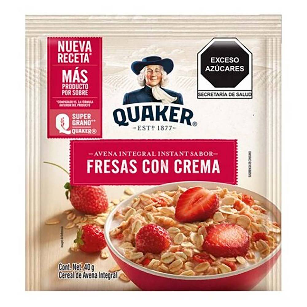 Quaker avena instantánea (fresas con crema)