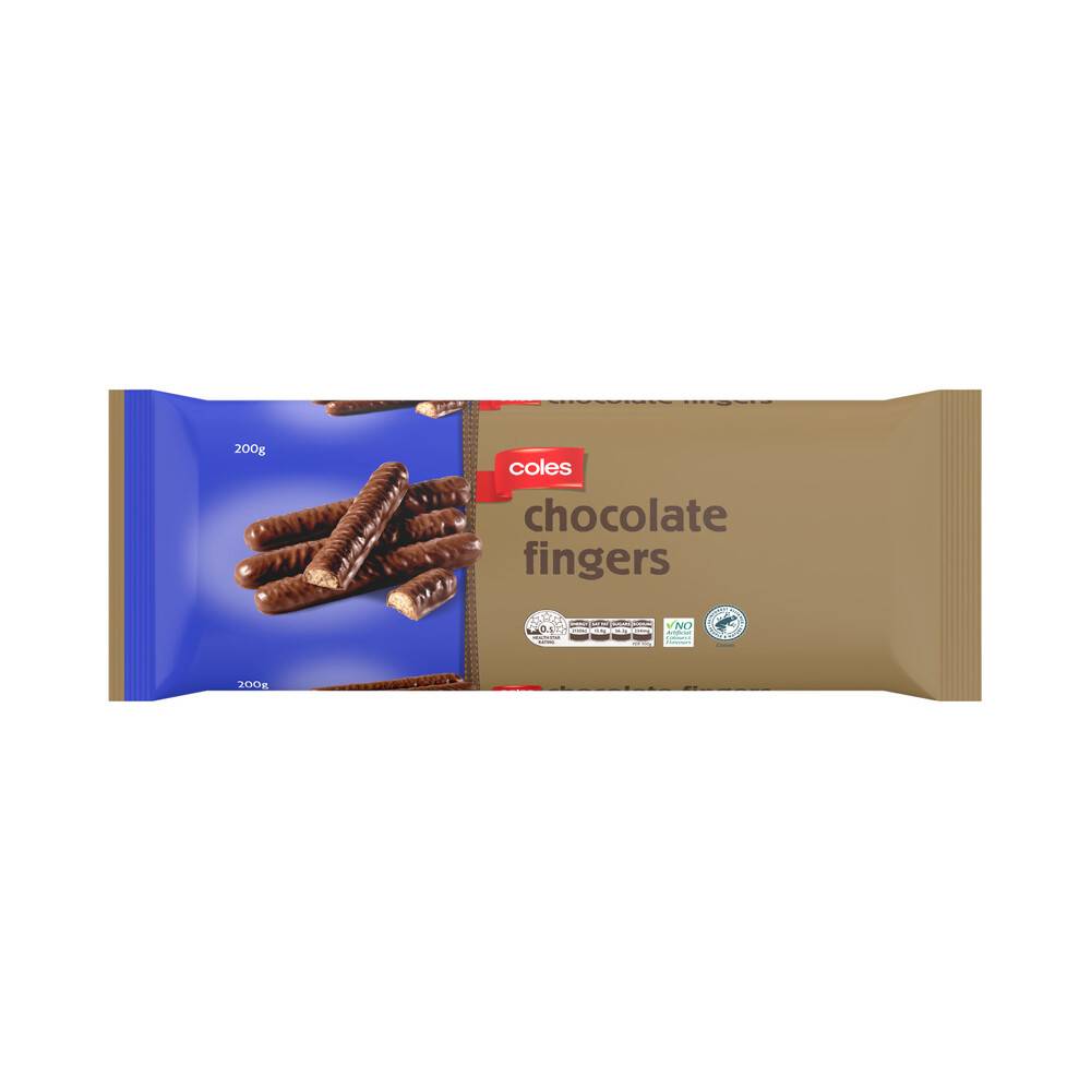 Coles Chocolate Fingers Biscuits 200g