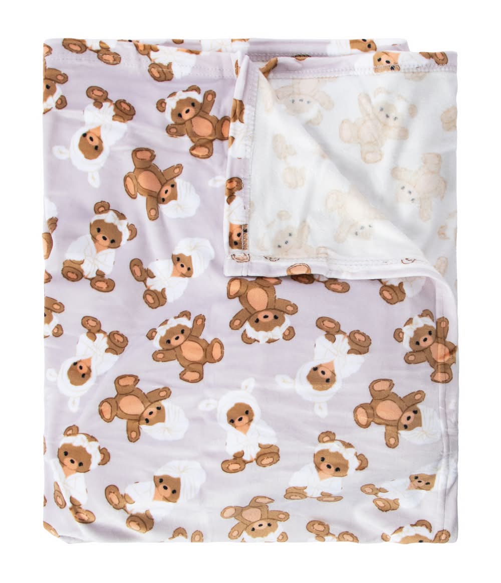 Two-Sided Plush Blanket 50in x 60in Teddy Spa Day