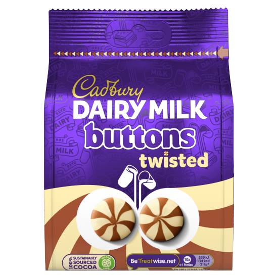 Cadbury Dairy Milk Buttons Twisted (milk chocolate, white chocolate)
