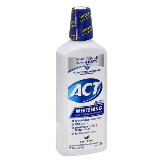 Act Whitening Anticavity Fluoride Gentle Mint Mouthwash