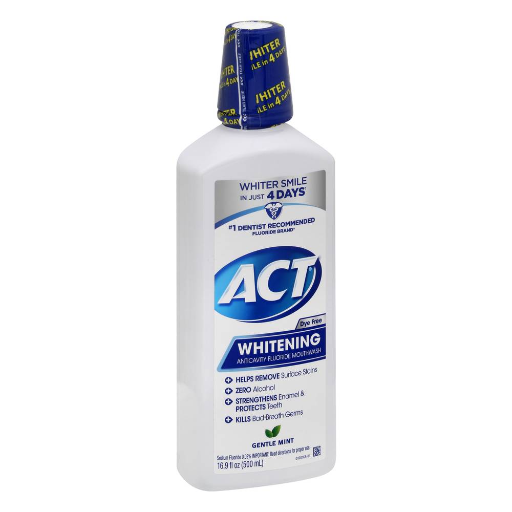 ACT Whitening Anticavity Fluoride Gentle Mint Mouthwash (16.9 fl oz)