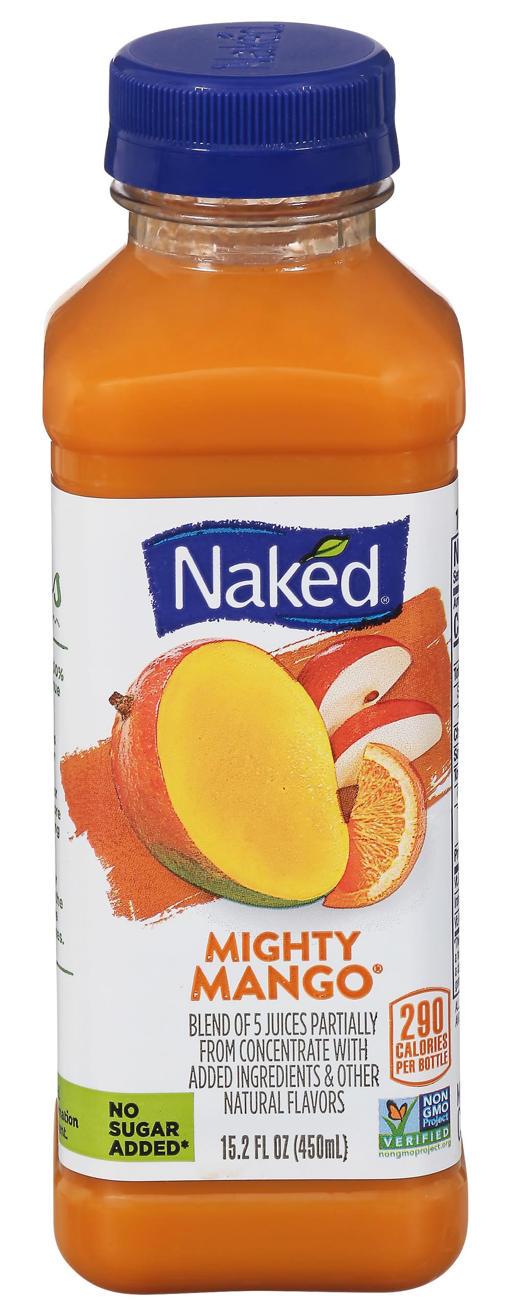 Naked No Sugar Added Fruit Juice, Mighty Mango (15.2 fl oz)