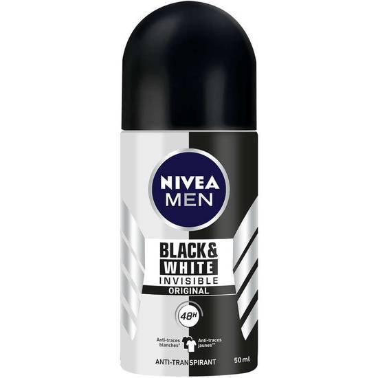 Nivea Black & White - Déodorant homme - Anti transpirant - Bille - Efficacité 48h - Anti traces 50ml