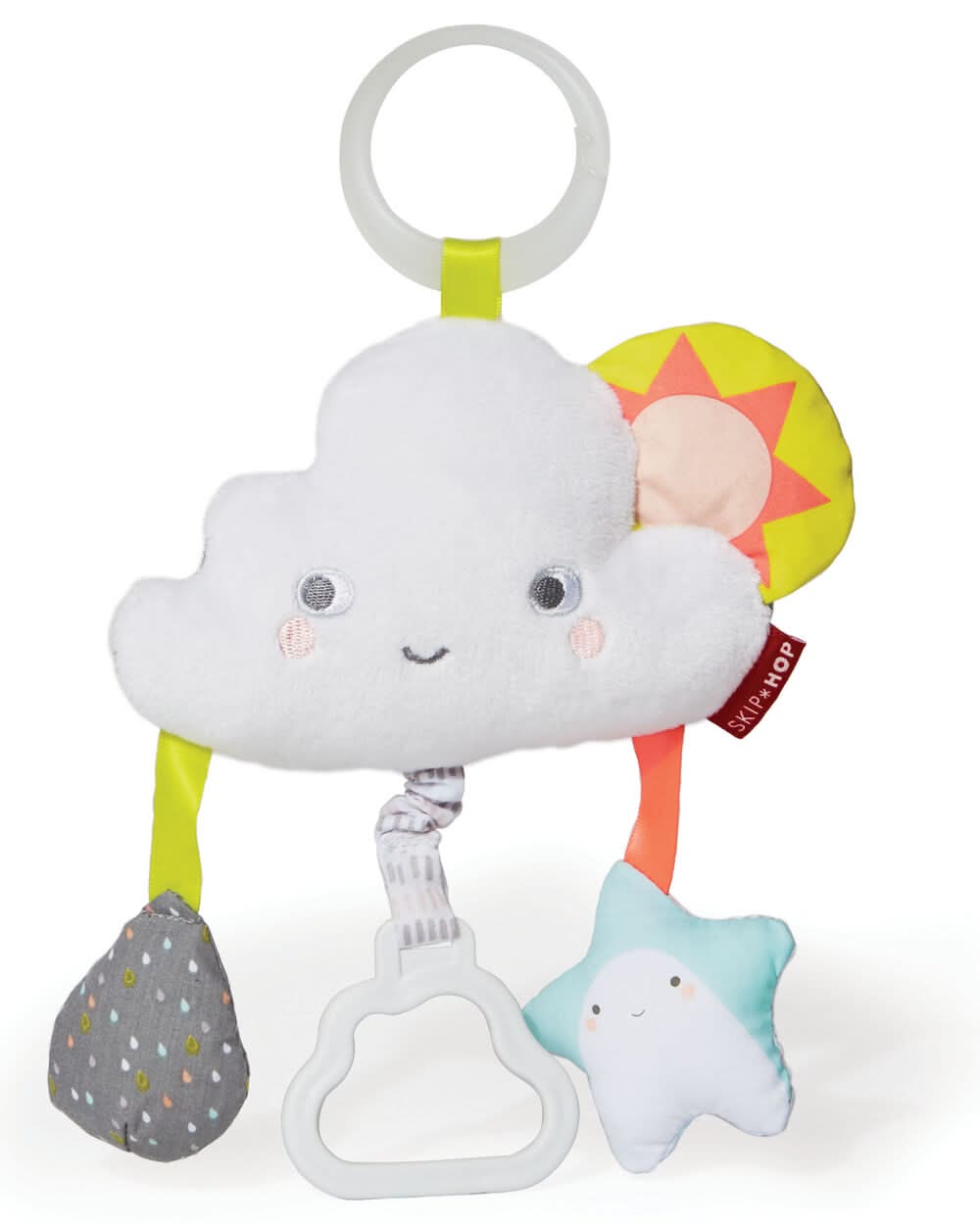 Silver Lining Cloud Jitter Stroller Baby Toy - White - One Size
