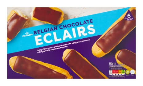 Morrisons Belgian Chocolate, Eclairs (6 pack)