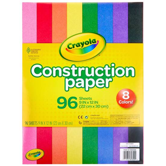 Crayola Construction Paper 8 Assorted Colors (96 ct)