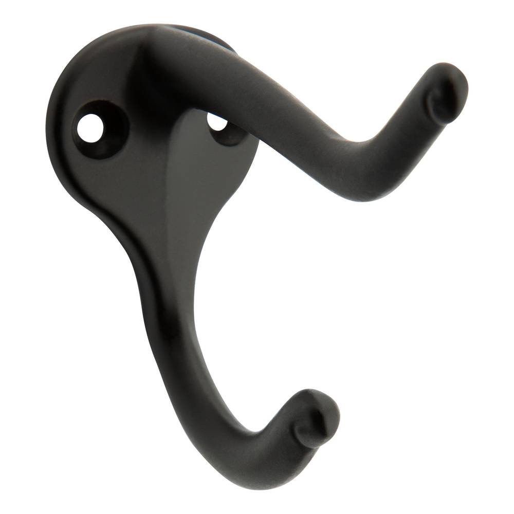 RELIABILT 2-Hook 1.21-in x 1.75-in H Oil Rubbed Bronze Decorative Wall Hook (30-lb Capacity) | S841-606