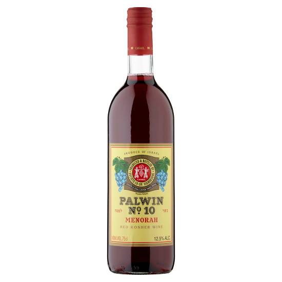 Palwin No.10 Menorah Red Kosher Wine (750ml)