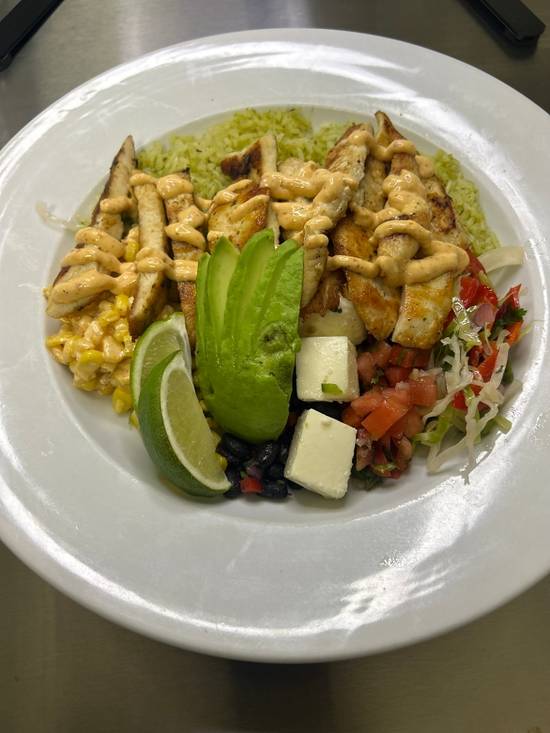Street Corn Chicken Rice Bowl