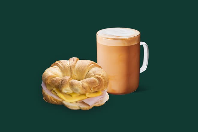 Latte + Croissant Pavo Queso