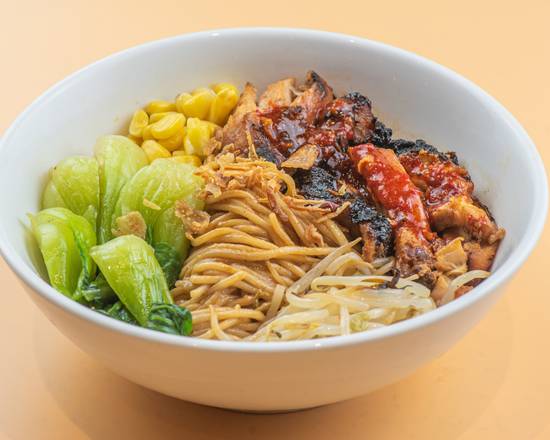 spicy sesame noodles with cantonese bbq chicken